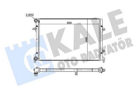 KALE VW Радиатор охлаждения Audi A3,Golf V,Passat,Skoda 3.2/3.6 Kale oto radyator 354240