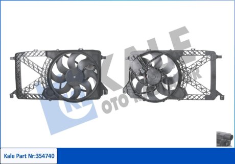 Вентилятор охлаждения радиатора с кожухом Ford Transit, Transit Tourneo Kale oto radyator 354740