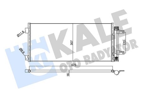 KALE OPEL Радиатор кондиционера Astra K 15- Kale oto radyator 354885