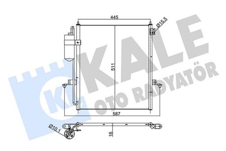 Радиатор кондиционера Mitsubishi L200, Triton Kale oto radyator 354965