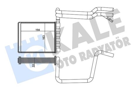 Радиатор отопителя Ford C-Max, Focus III, Transit, Tourneo Connect Kale oto radyator 355125