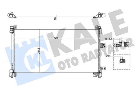 KALE CITROEN Радиатор кондиционера C5 III 2.2/3.0HDI 09-,Peugeot 407/508 Kale oto radyator 355155