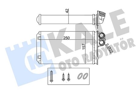 KALE PEUGEOT Радиатор отопления 406 95- Kale oto radyator 355260