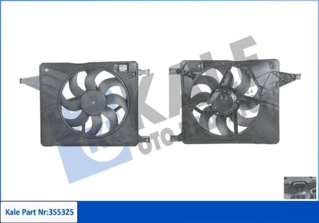 Вентилятор охлаждения радиатора с кожухом Nissan Qashqai, Qashqai +2 Kale oto radyator 355325
