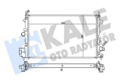 KALE OPEL Радиатор охлаждения Fiat Croma 05-,Signum,Vectra C 1.9CDTi 04-,Saab Kale oto radyator 355580