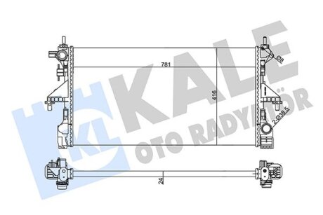 KALE CITROEN Радиатор охлаждения Jumper,Peugeot Boxer 2.0 BlueHDI 16- Kale oto radyator 355665