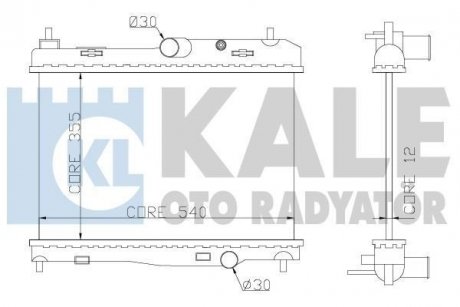 KALE FORD Радиатор охлаждения B-Max,Fiesta VI 1.25/1.4 08- Kale oto radyator 356100