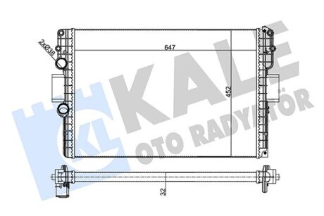 Радиатор охлаждения двигателя Iveco Daily IV (06-) 2.3D, 3.0D KALE OTO Kale oto radyator 356245