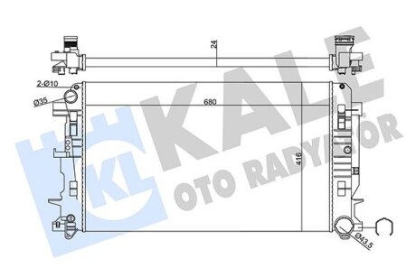 Радіатор охолодження двигуна MB Sprinter/VW Crafter (06-) Kale oto radyator 357035