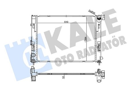 Радіатор охолодження двигуна (паяний) Renault Logan III (21-), Capture II (20-), Clio VI (19-)/Nissan Micra V (16-) 1.0TCe Kale oto radyator 357225
