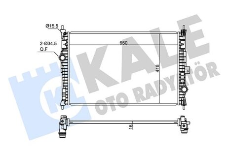 Радиатор охлаждения Citroen Berlingo, C4 Kale oto radyator 362345