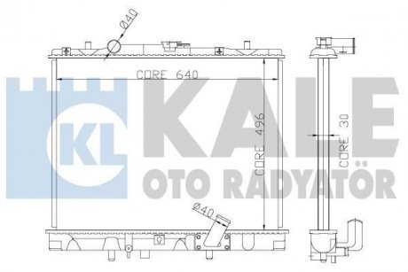 KALE MITSUBISHI Радиатор охлаждения L200,Pajero Sport 2.5TD 98- Kale oto radyator 362400