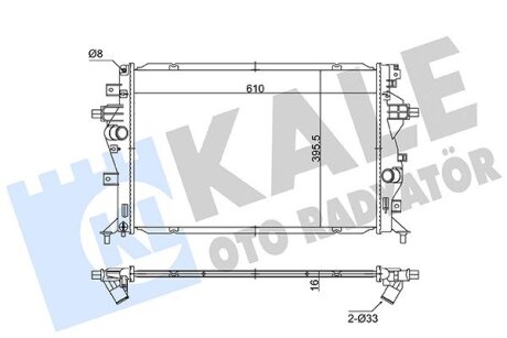 Радиатор охлаждения двигателя (паяный) Hyundai Ioniq (16-)/KIA Ceed (18-), Niro Kale oto radyator 363270