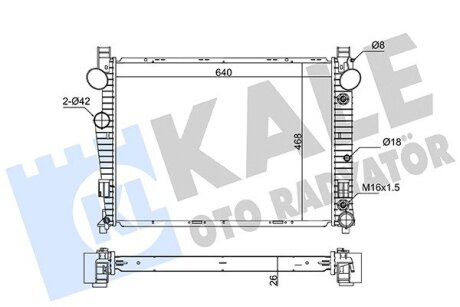 Радиатор охлаждения двигателя (паяный) MB S-Class W220 (98-) 2.8i, 3.2i Kale oto radyator 363535