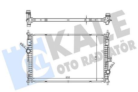 Радиатор охлаждения двигателя (паяный) Citroen Berlingo, C5 Aircross (18-)/Opel Kale oto radyator 363595