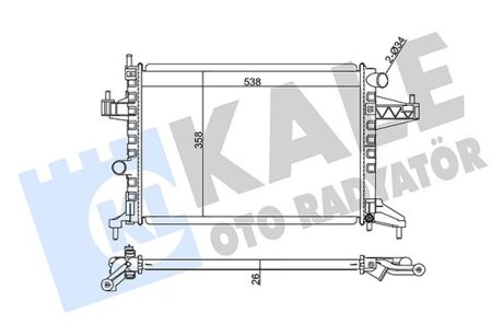 KALE OPEL Радиатор охлаждения Combo Tour,Corsa C 1.4/1.8 Kale oto radyator 363600