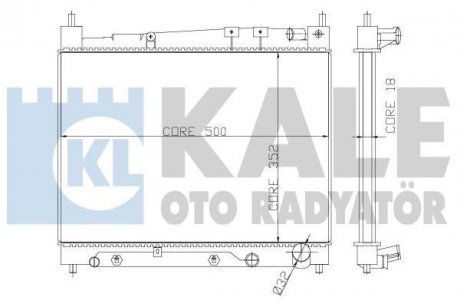 KALE TOYOTA Радиатор охлаждения с АКПП Yaris 1.3/1.5 99- Kale oto radyator 366000