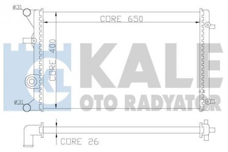 KALE VW Радиатор охлаждения Audi A3,Seat,Skoda Octavia I,Golf IV,Bora Kale oto radyator 366400 (фото 1)