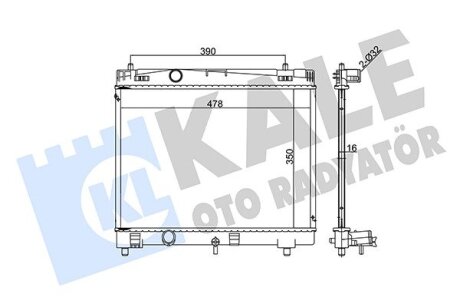 KALE TOYOTA Радиатор охлаждения Yaris 1.0/1.3 05- Kale oto radyator 367000