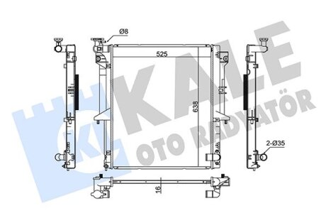 Радиатор охлаждения двигателя (паяный) Mitsubishi L200 (05-) 2.5Di-D KA Kale oto radyator 370400
