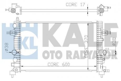 KALE OPEL Радиатор охлаждения Astra H,Zafira B 1.6/1.8 Kale oto radyator 371200