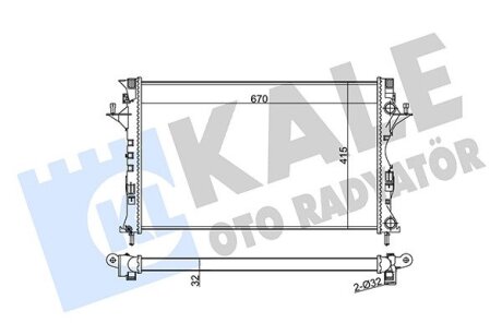 KALE RENAULT Радиатор охлаждения Espace IV,Laguna II 1.9/2.2dCi 02- Kale oto radyator 371600 (фото 1)