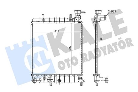 KALE HYUNDAI Радиатор охлаждения Accent II 1.3/1.5 00- Kale oto radyator 372500
