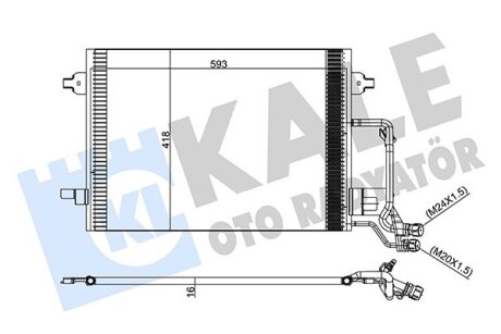 KALE VW Радиатор кондиционера Audi A6 97- Kale oto radyator 375600