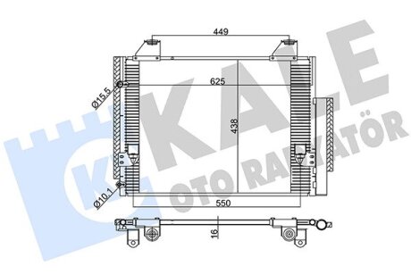 KALE TOYOTA Радиатор кондиционера Hilux VII 05- Kale oto radyator 383500