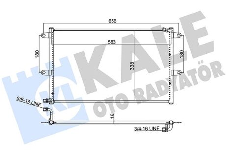 KALE VW Радиатор кондиционера Caddy II,Polo,Seat Cordoba 94- Kale oto radyator 384600