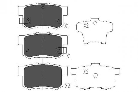 PARTS HONDA Тормозные колодки задн.Accord 03-,CR-V II,Stream 01- KAVO KBP-2009