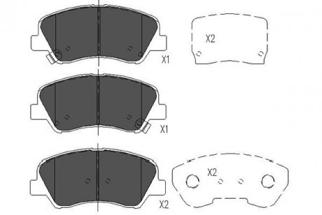 Тормозные колодки перед. Kia Rio/Hyundai i30 11- (mando) KAVO KBP-4023