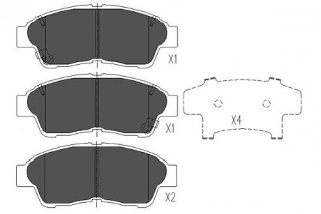 PARTS TOYOTA Тормозные колодки передн.Camry,Carina E,Corolla KAVO KBP-9005