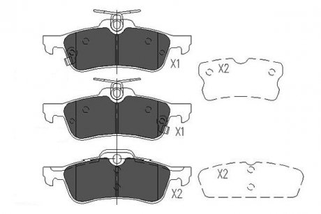 PARTS TOYOTA Тормозные колодки задн.Yaris 05-,Honda Civic IX 12- KAVO KBP-9106 (фото 1)