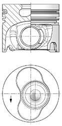 Поршень з кільцями VW 81.01 T5 2.5TDi BNZ (CYL 3-5) (вир-во KS) KOLBENSCHMIDT 41094600