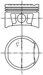 Поршень 79.5mm STD Dacia Logan/ Renault Duster/Kangoo/Laguna 1.6I 16V 98- KOLBENSCHMIDT 99 746 600 (фото 1)