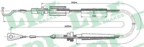 Трос газу VW T-4 1.9D/TD 1230mm LPR C0030A