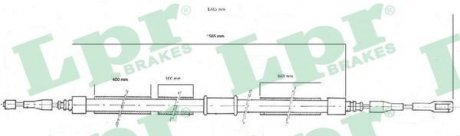 Трос ручного тормоза LPR C0039B
