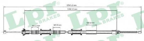 Трос ручного тормоза LPR C0166B