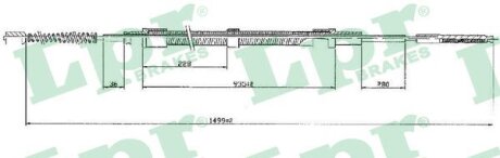 Трос ручного гальма LPR C0304B