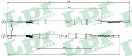 Трос ручного тормоза LPR C0559B