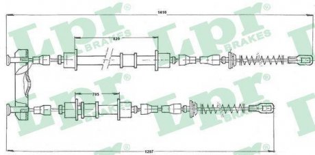 Трос ручного тормоза LPR C0572B