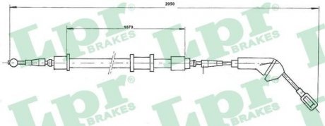 Трос ручного тормоза LPR C0582B