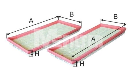 Фильтр воздушный MB W164/204/211/212/221 M156 06-(к-кт 2 шт)) M-FILTER K 7084-2