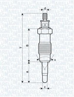 Свеча накала FORD, HONDA,ISUZU,IVECO [] MAGNETI MARELLI 062580704304