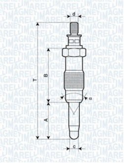 Свеча накала DB Свеча накала OM 601-603 93-I [] MAGNETI MARELLI 062583003304 (фото 1)