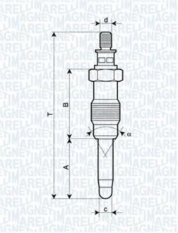 Свеча накала MERCEDES, LANCIA, HONDA, FORD [] MAGNETI MARELLI 062587001304 (фото 1)