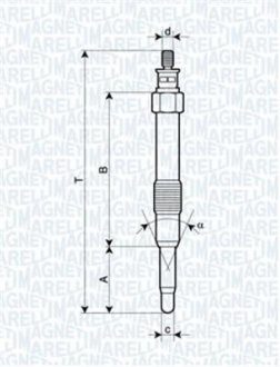 Свеча накала FORD, AUDI, CITROEN, FIAT [] MAGNETI MARELLI 062900000304