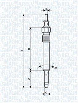 Свеча накала MERCEDES, OPEL,PEUGEOT, SEAT [] MAGNETI MARELLI 062900004304