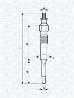 Свеча накала PEUGEOT, CITROEN, PUNTO [] MAGNETI MARELLI 062900007304 (фото 1)